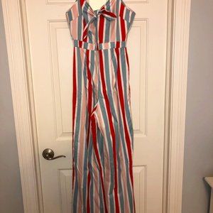 Blue pink and red pant jumpsuit
